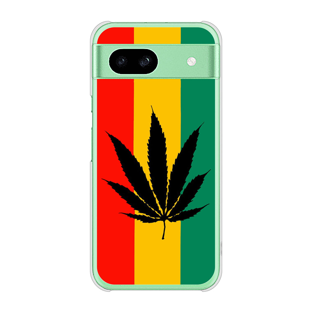 Google Pixel 8a 高画質仕上げ 背面印刷 ハードケース 【083 大麻ラスタカラー】