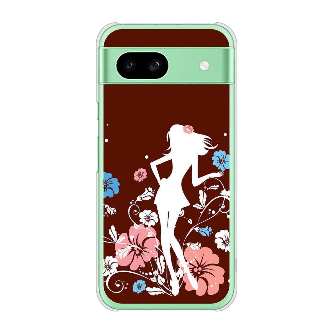 Google Pixel 8a 高画質仕上げ 背面印刷 ハードケース 【110 ハイビスカスと少女】