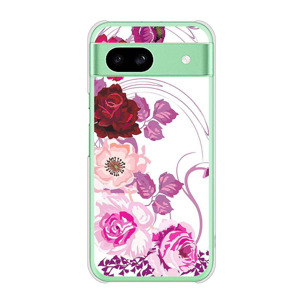 Google Pixel 8a 高画質仕上げ 背面印刷 ハードケースロマンチックなバラ