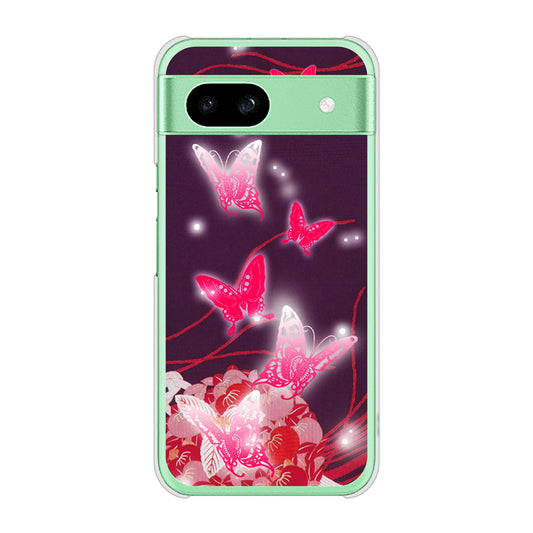 Google Pixel 8a 高画質仕上げ 背面印刷 ハードケースバタフライ