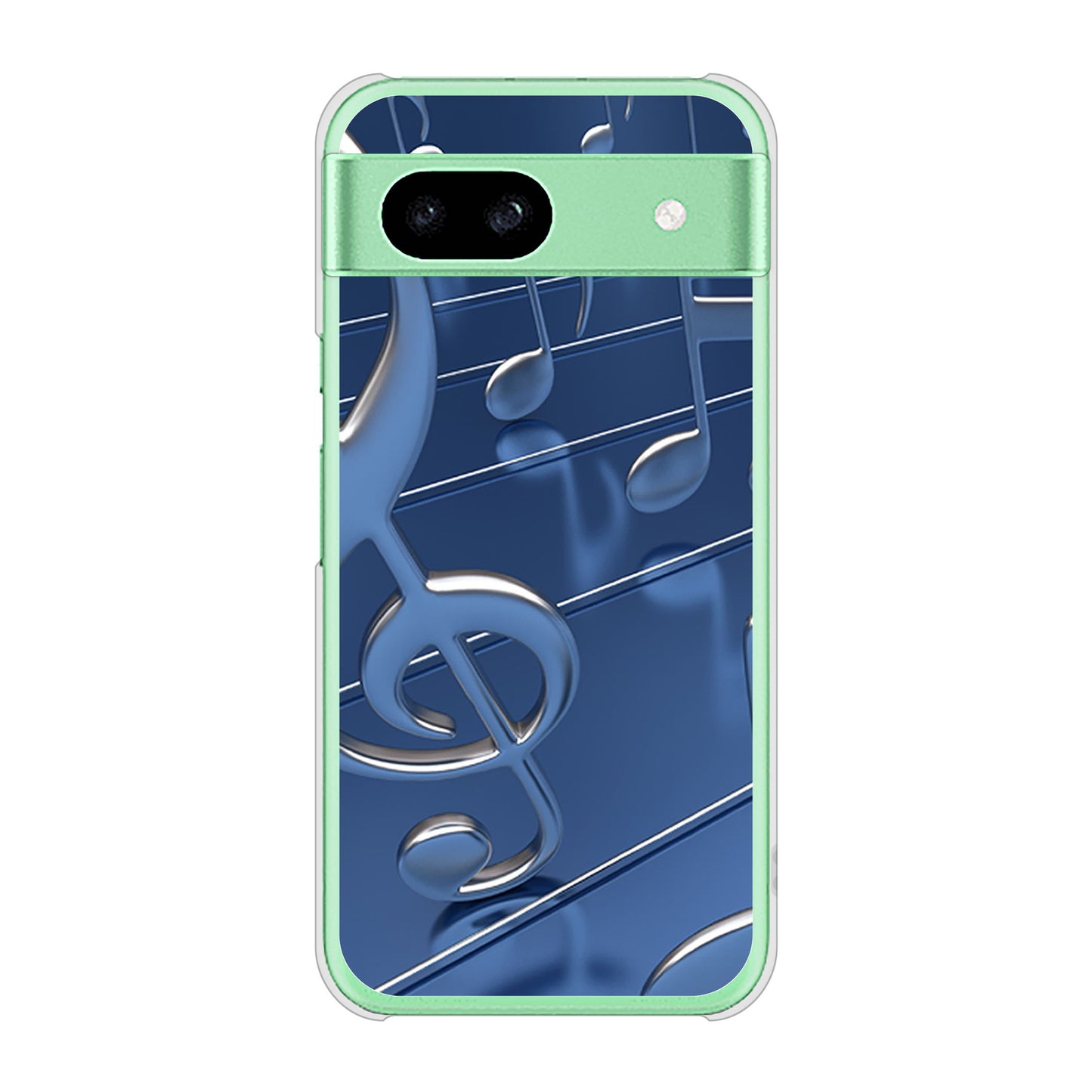 Google Pixel 8a 高画質仕上げ 背面印刷 ハードケース音符
