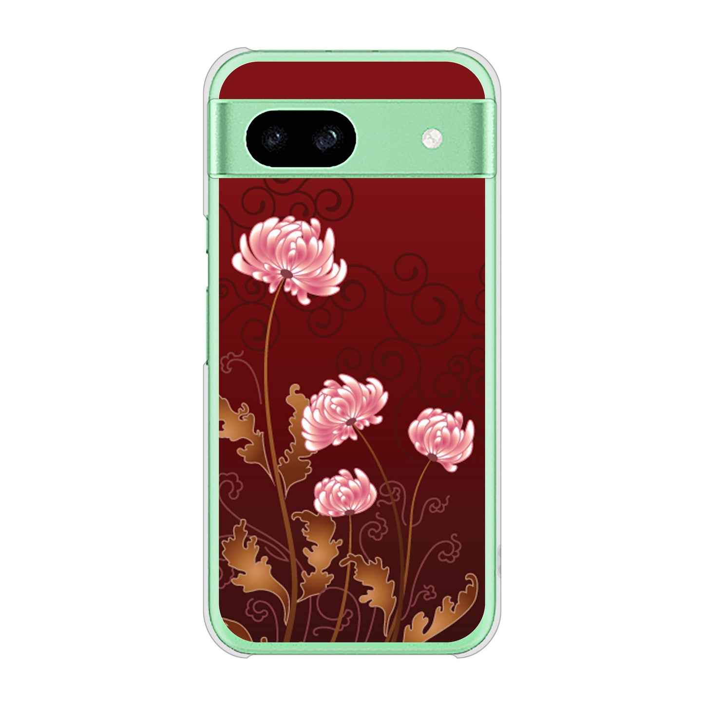 Google Pixel 8a 高画質仕上げ 背面印刷 ハードケース 【375 優美な菊】