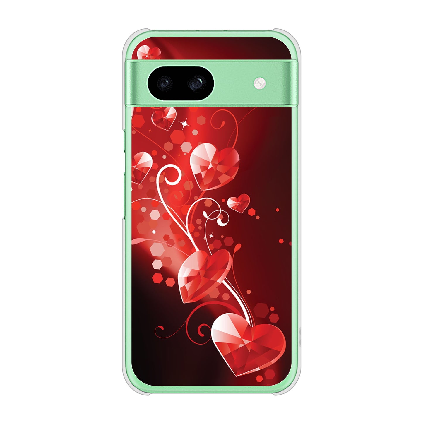 Google Pixel 8a 高画質仕上げ 背面印刷 ハードケースきらめきハート