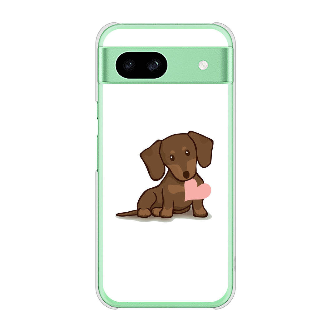 Google Pixel 8a 高画質仕上げ 背面印刷 ハードケース 【394 I love ダックス】