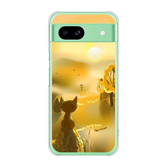Google Pixel 8a 高画質仕上げ 背面印刷 ハードケース 【400 たそがれの猫】