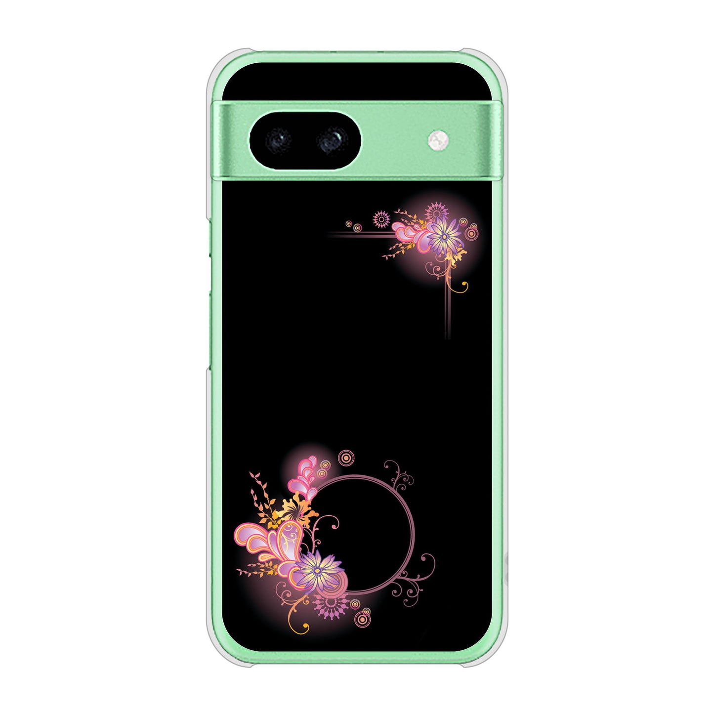 Google Pixel 8a 高画質仕上げ 背面印刷 ハードケース 【437 華のフレーム】