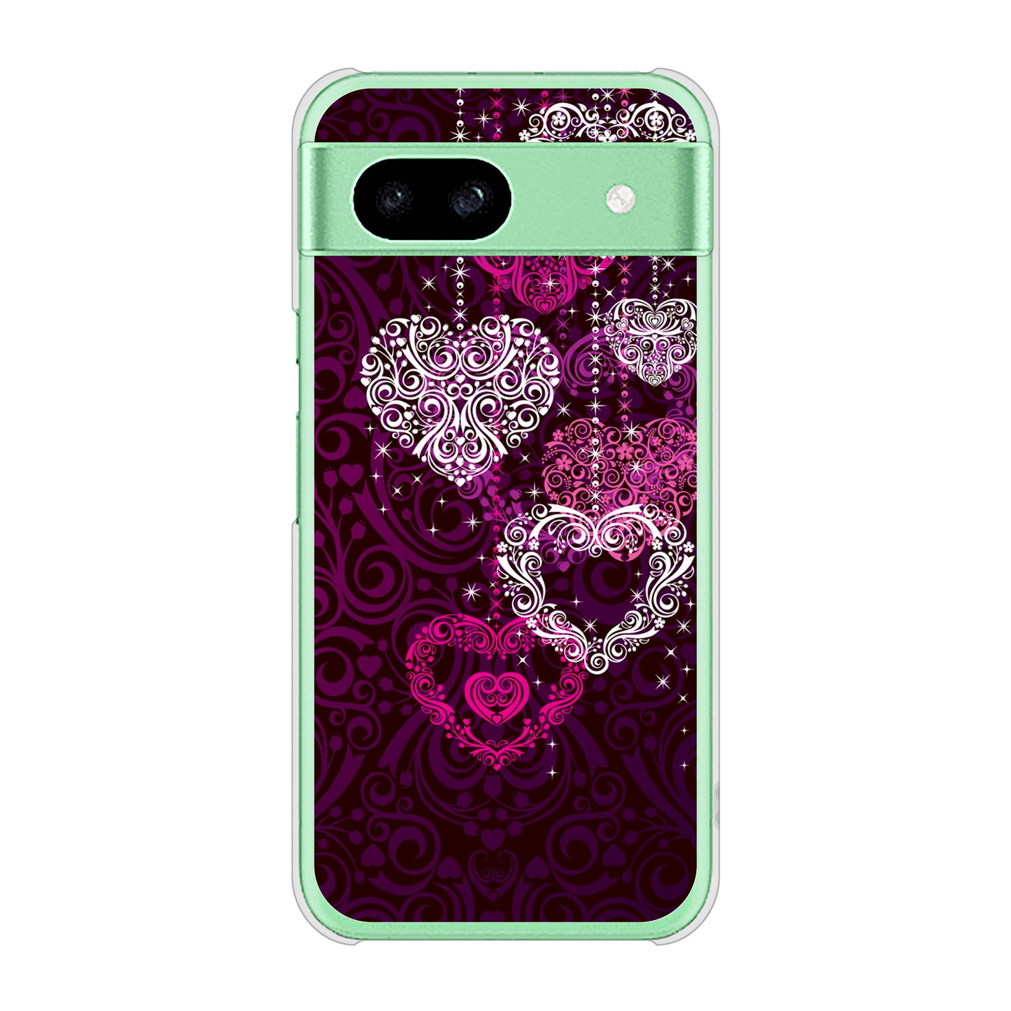 Google Pixel 8a 高画質仕上げ 背面印刷 ハードケースきらめきハート