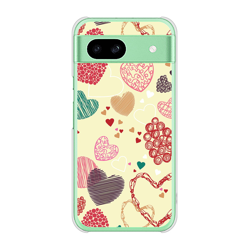 Google Pixel 8a 高画質仕上げ 背面印刷 ハードケース 【480 素朴なハート】