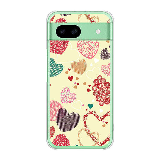 Google Pixel 8a 高画質仕上げ 背面印刷 ハードケース 【480 素朴なハート】