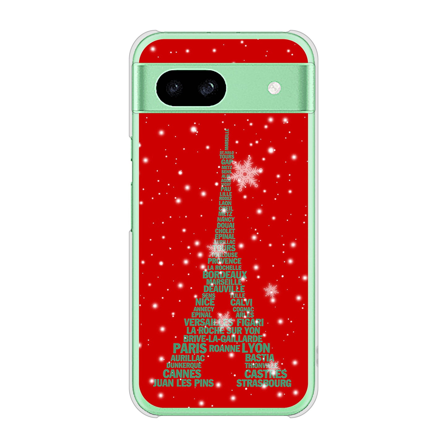 Google Pixel 8a 高画質仕上げ 背面印刷 ハードケース 【527 エッフェル塔red-gr】