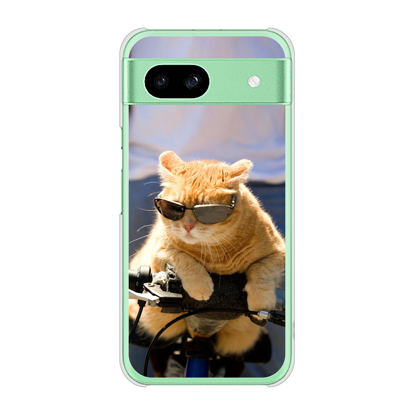 Google Pixel 8a 高画質仕上げ 背面印刷 ハードケース 【595 にゃんとサイクル】