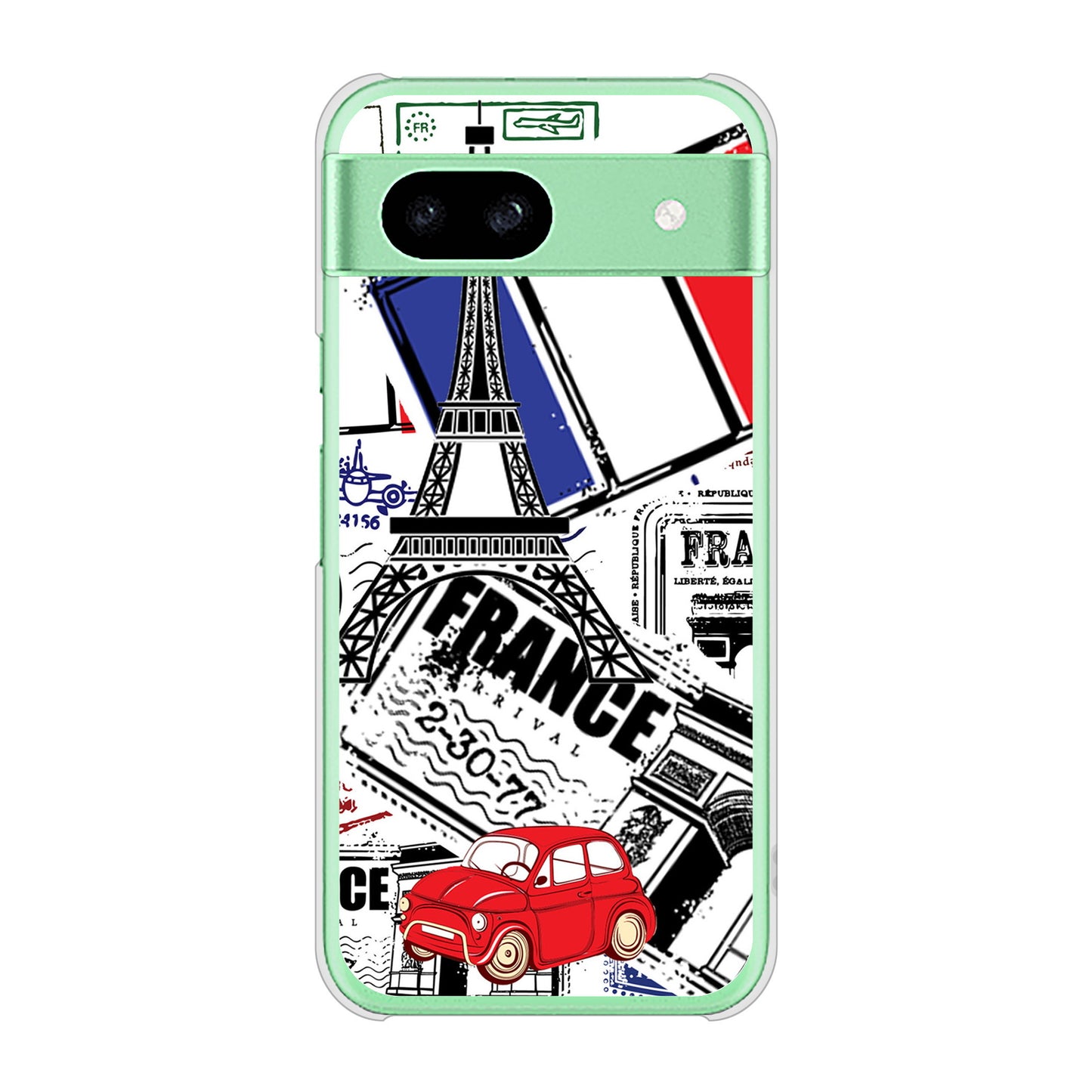 Google Pixel 8a 高画質仕上げ 背面印刷 ハードケースLOVE フランス