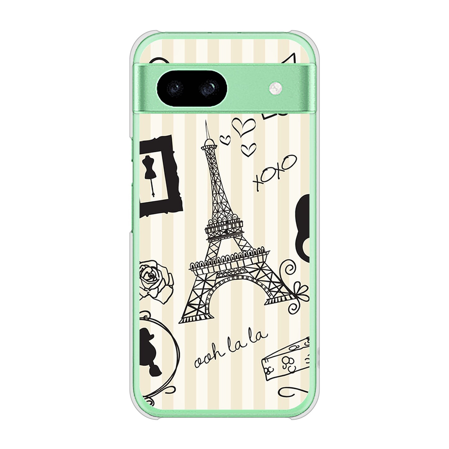 Google Pixel 8a 高画質仕上げ 背面印刷 ハードケースLOVE フランス