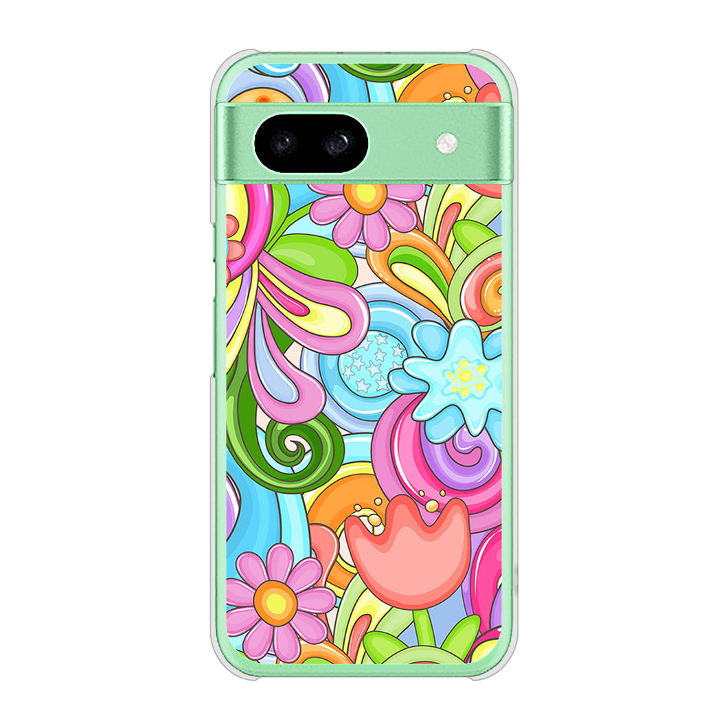 Google Pixel 8a 高画質仕上げ 背面印刷 ハードケース 【713 ミラクルフラワー】