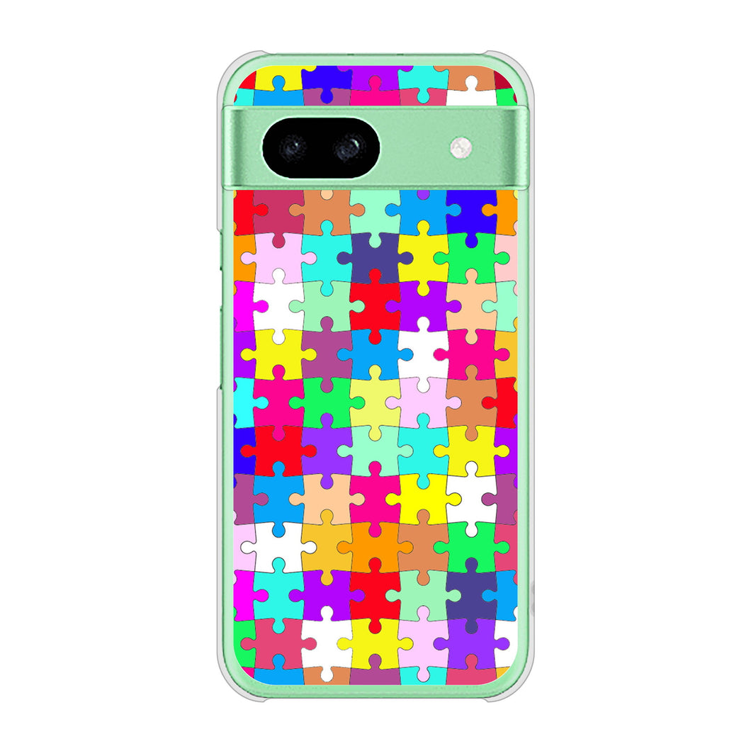 Google Pixel 8a 高画質仕上げ 背面印刷 ハードケース 【727 カラフルパズル】