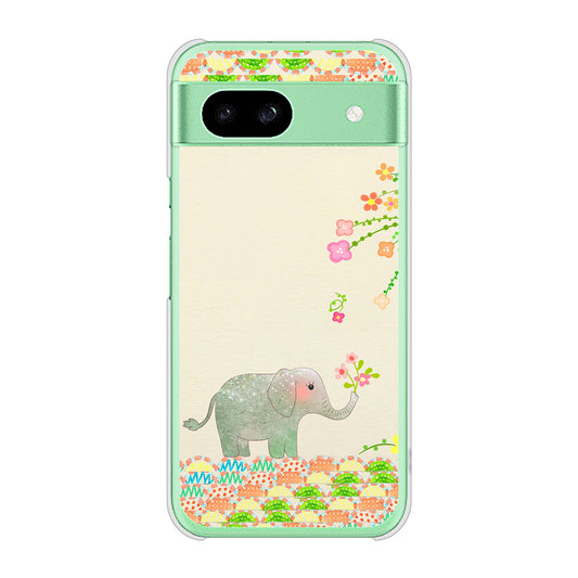 Google Pixel 8a 高画質仕上げ 背面印刷 ハードケース 【1039 お散歩ゾウさん】