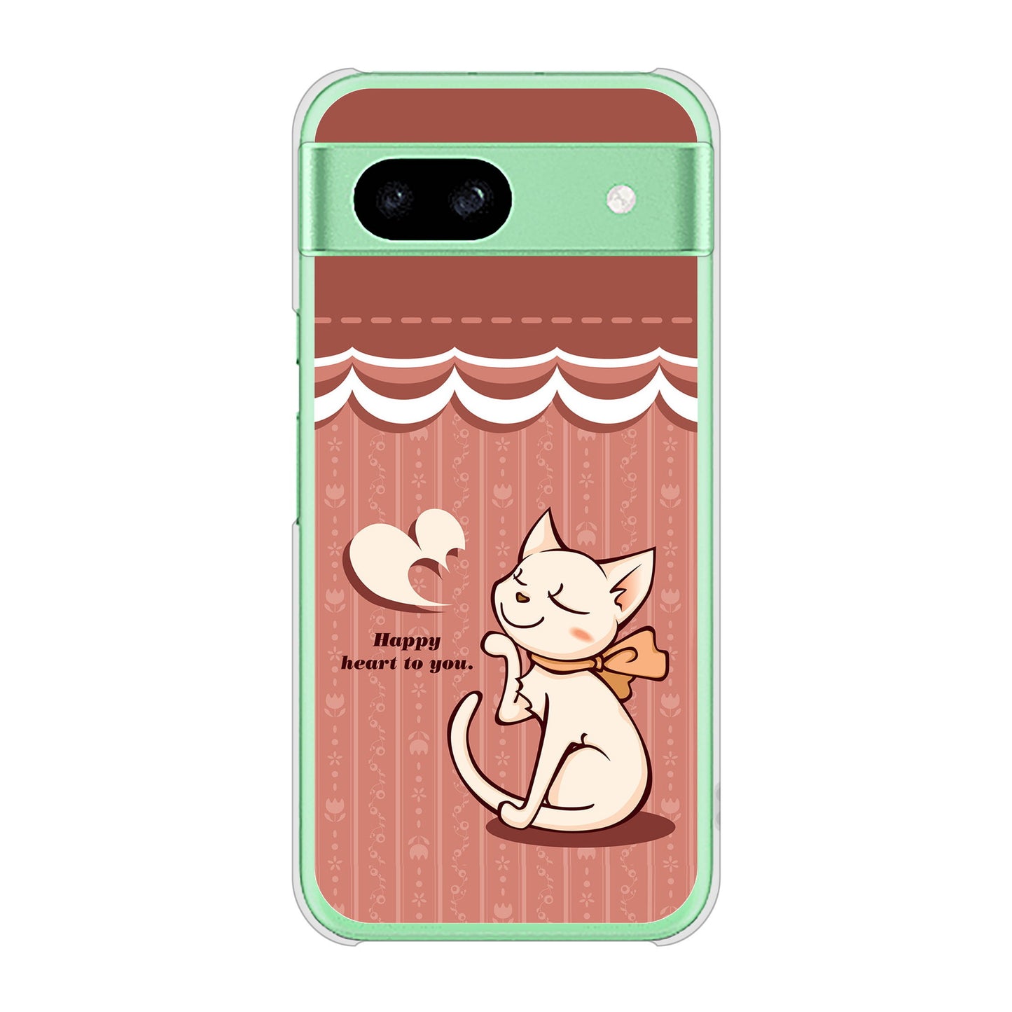 Google Pixel 8a 高画質仕上げ 背面印刷 ハードケース 【1102 ネコの投げキッス】