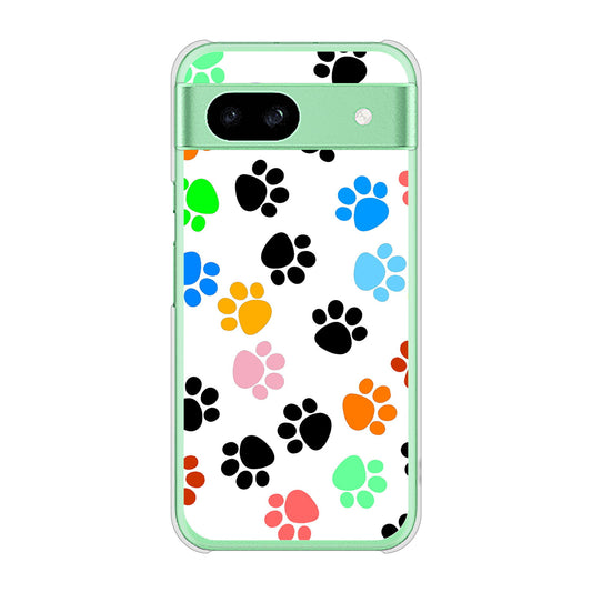Google Pixel 8a 高画質仕上げ 背面印刷 ハードケース 【1108 あしあとカラフル】