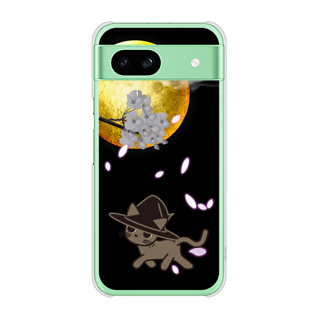 Google Pixel 8a 高画質仕上げ 背面印刷 ハードケース夜とネコ