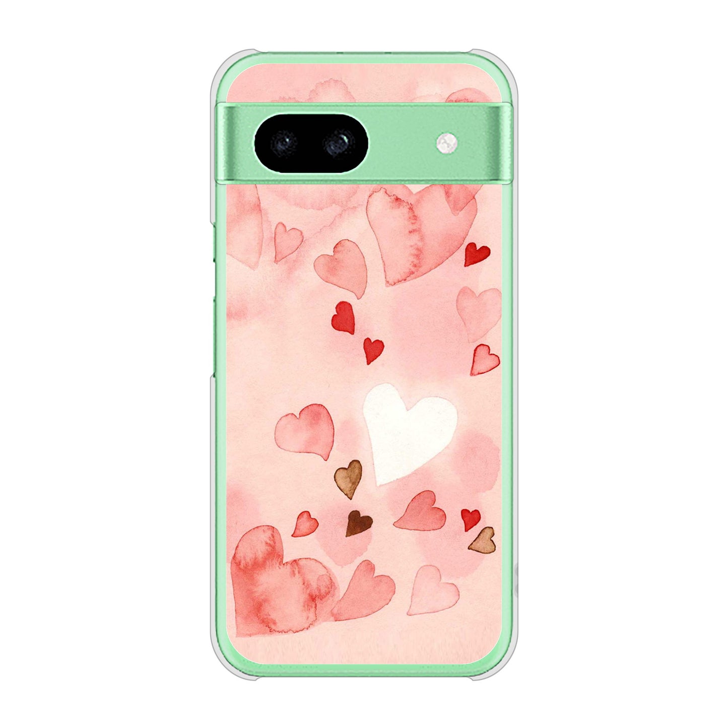 Google Pixel 8a 高画質仕上げ 背面印刷 ハードケース 【1125 ハートの和紙】