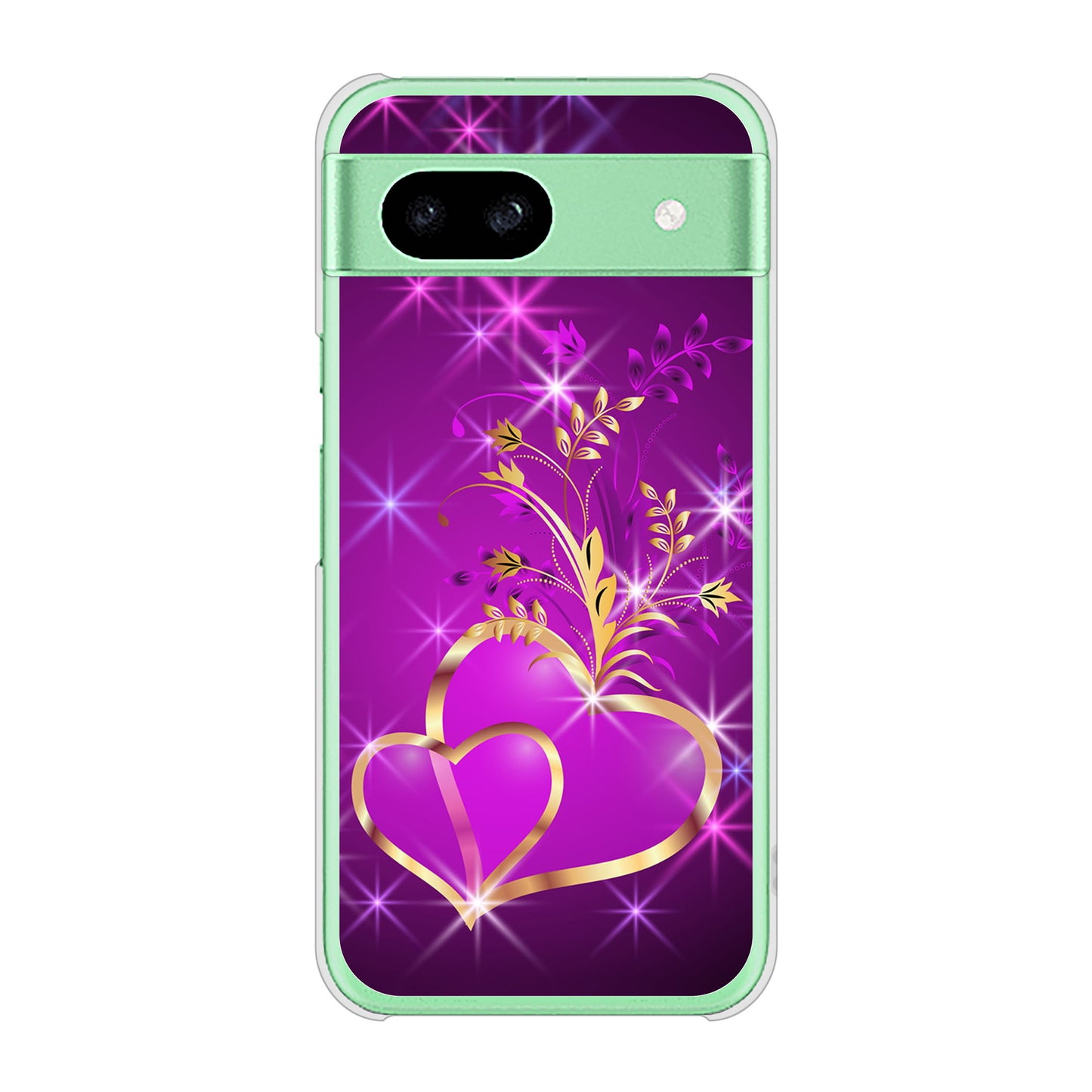 Google Pixel 8a 高画質仕上げ 背面印刷 ハードケースきらめきハート