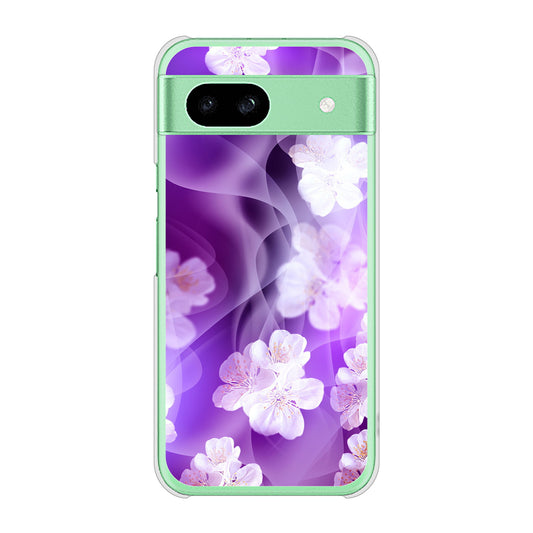 Google Pixel 8a 高画質仕上げ 背面印刷 ハードケース 【1211 桜とパープルの風】