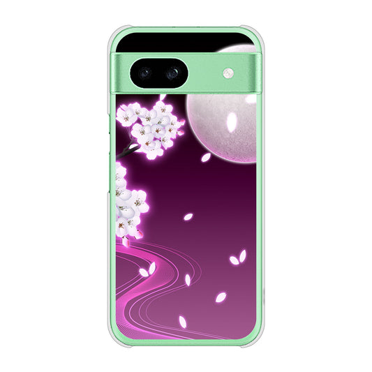 Google Pixel 8a 高画質仕上げ 背面印刷 ハードケース 【1223 紫に染まる月と桜】