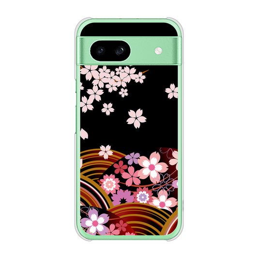 Google Pixel 8a 高画質仕上げ 背面印刷 ハードケース 【1237 和柄＆筆文字・夜桜の宴】