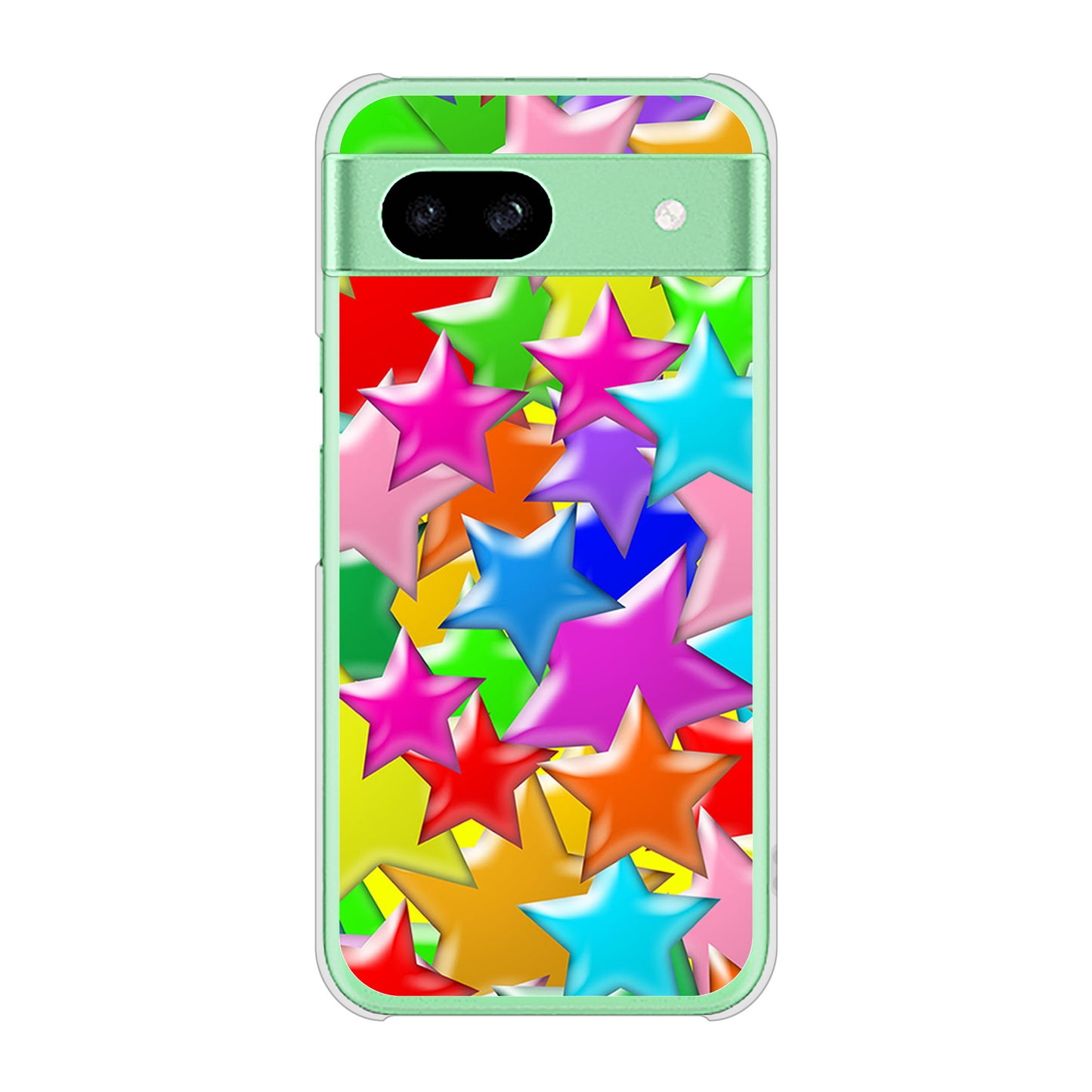 Google Pixel 8a 高画質仕上げ 背面印刷 ハードケース 【1293 ランダムスター】