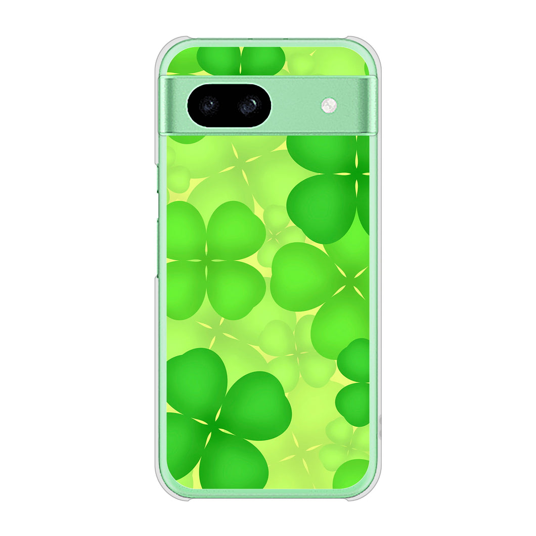 Google Pixel 8a 高画質仕上げ 背面印刷 ハードケース 【1297 四つ葉のクローバー】