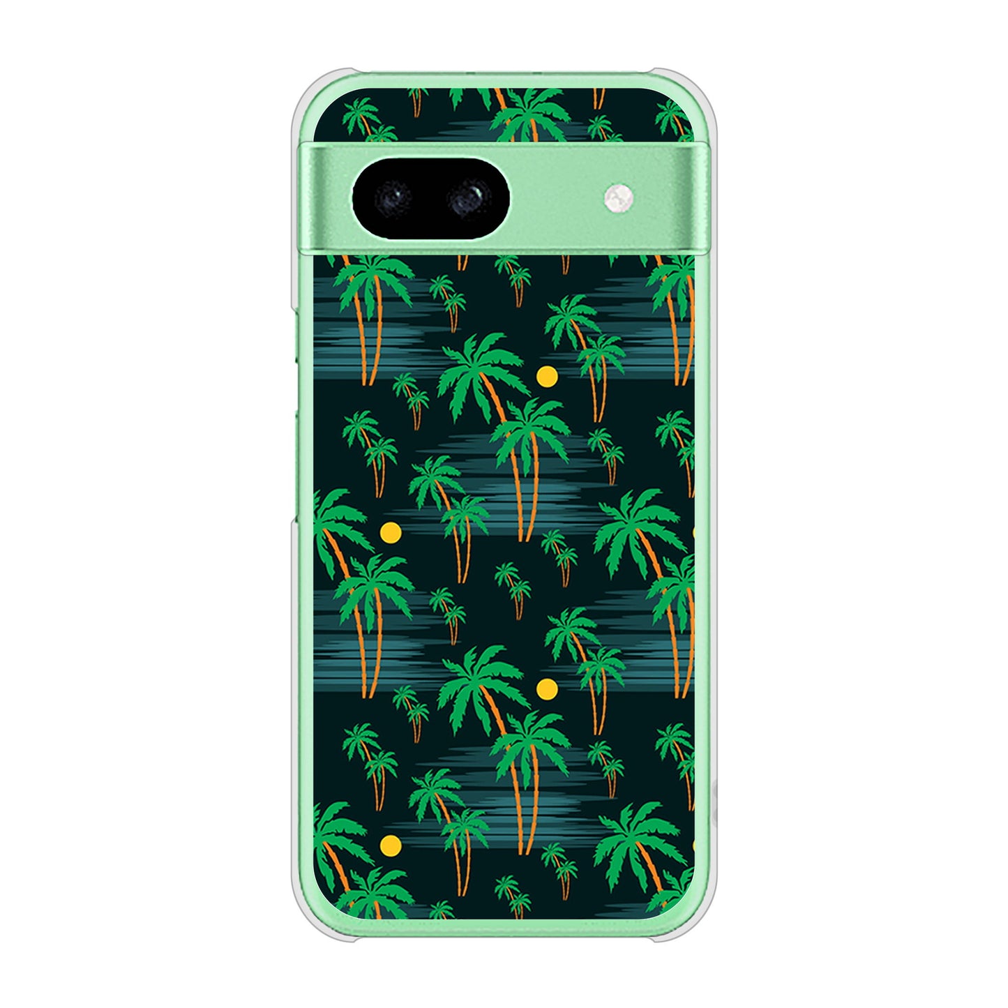 Google Pixel 8a 高画質仕上げ 背面印刷 ハードケース 【1315 月夜とヤシ】