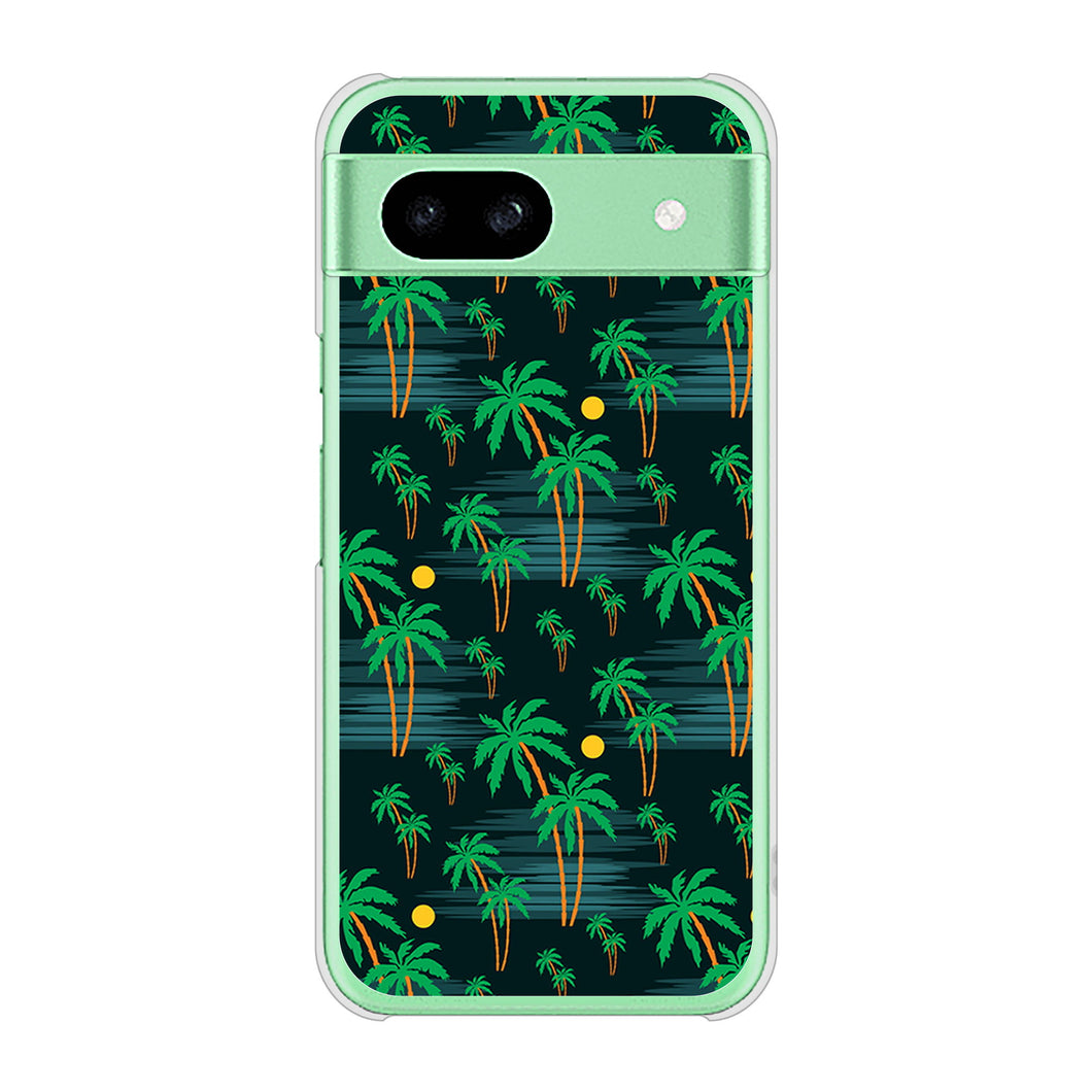 Google Pixel 8a 高画質仕上げ 背面印刷 ハードケース 【1315 月夜とヤシ】