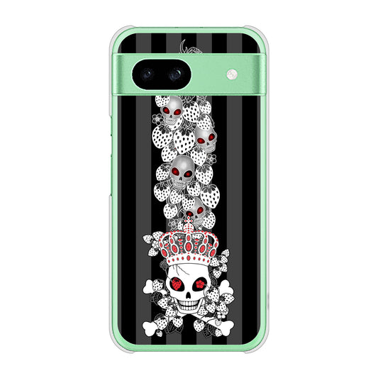 Google Pixel 8a 高画質仕上げ 背面印刷 ハードケースむかいあぐる 苺骸骨王冠蔦