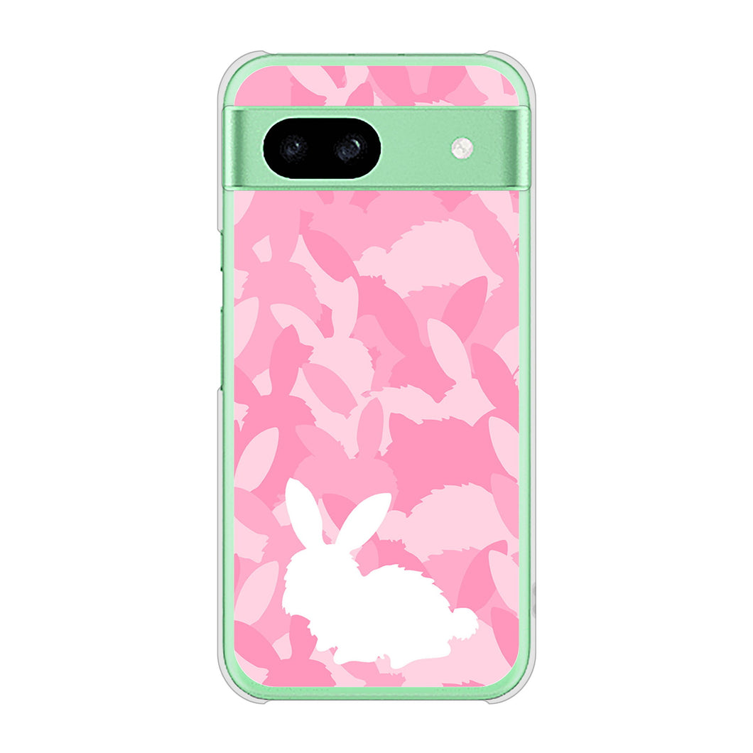 Google Pixel 8a 高画質仕上げ 背面印刷 ハードケースむかいあぐる うさぎ迷彩風