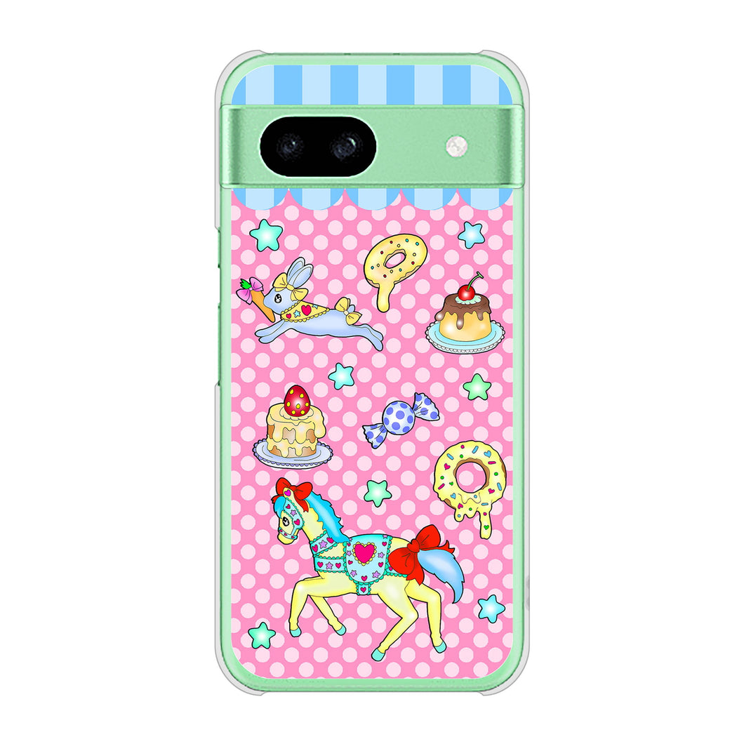 Google Pixel 8a 高画質仕上げ 背面印刷 ハードケースむかいあぐる メリーゴーランド