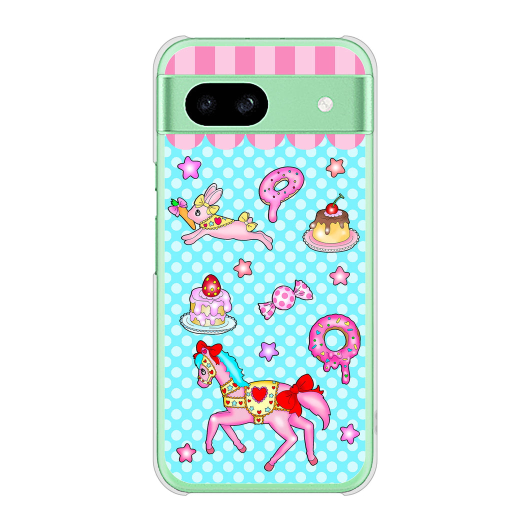 Google Pixel 8a 高画質仕上げ 背面印刷 ハードケースむかいあぐる メリーゴーランド