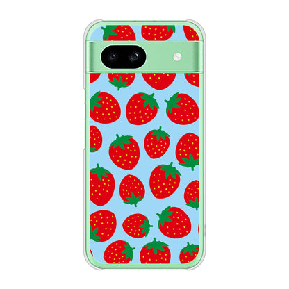 Google Pixel 8a 高画質仕上げ 背面印刷 ハードケース小さいイチゴ模様