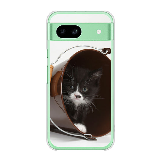 Google Pixel 8a 高画質仕上げ 背面印刷 ハードケース 【VA800 ネコとバケツ】