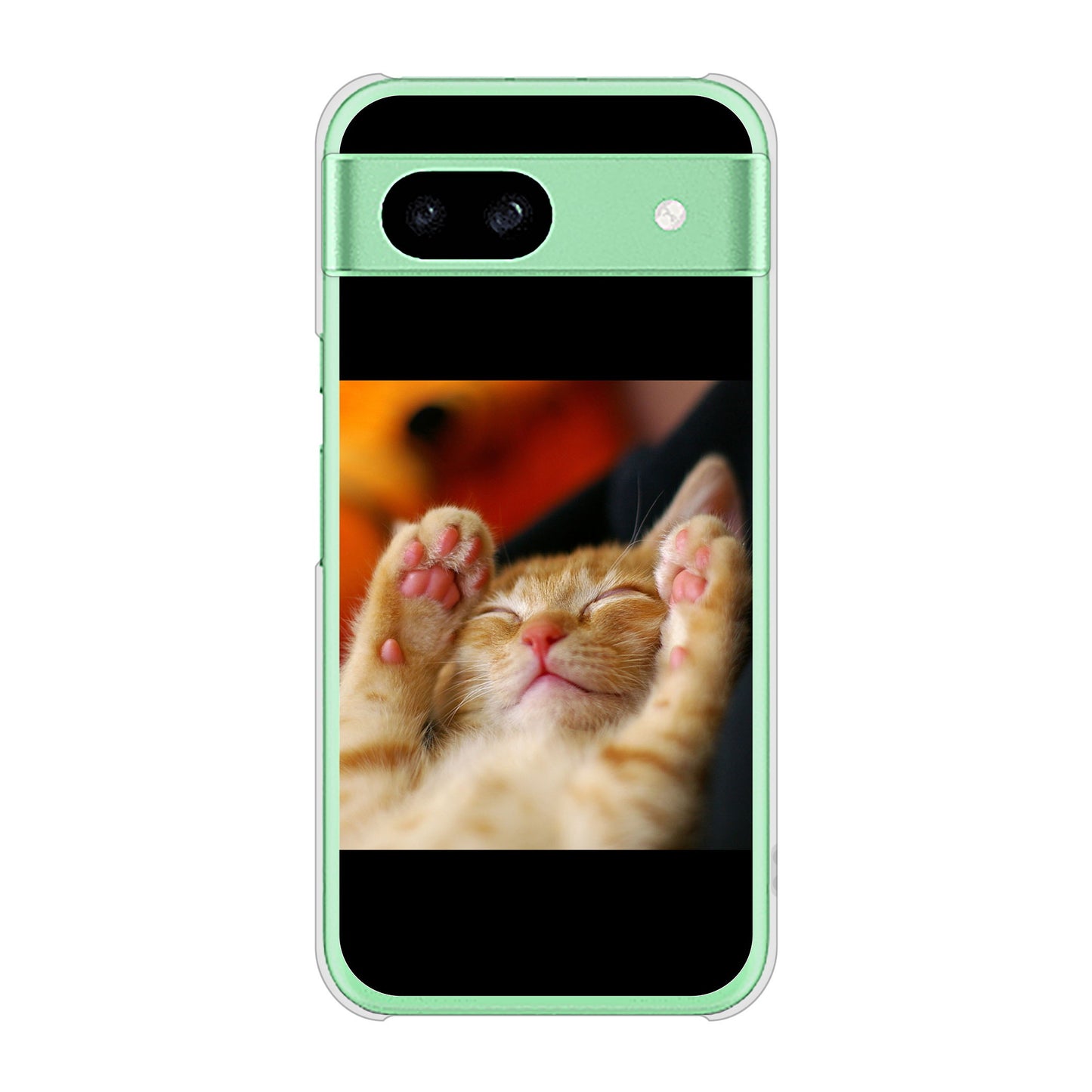 Google Pixel 8a 高画質仕上げ 背面印刷 ハードケース 【VA804 爆睡するネコ】