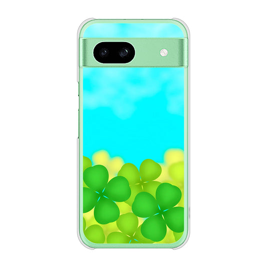 Google Pixel 8a 高画質仕上げ 背面印刷 ハードケース 【VA820 四葉のクローバー畑】