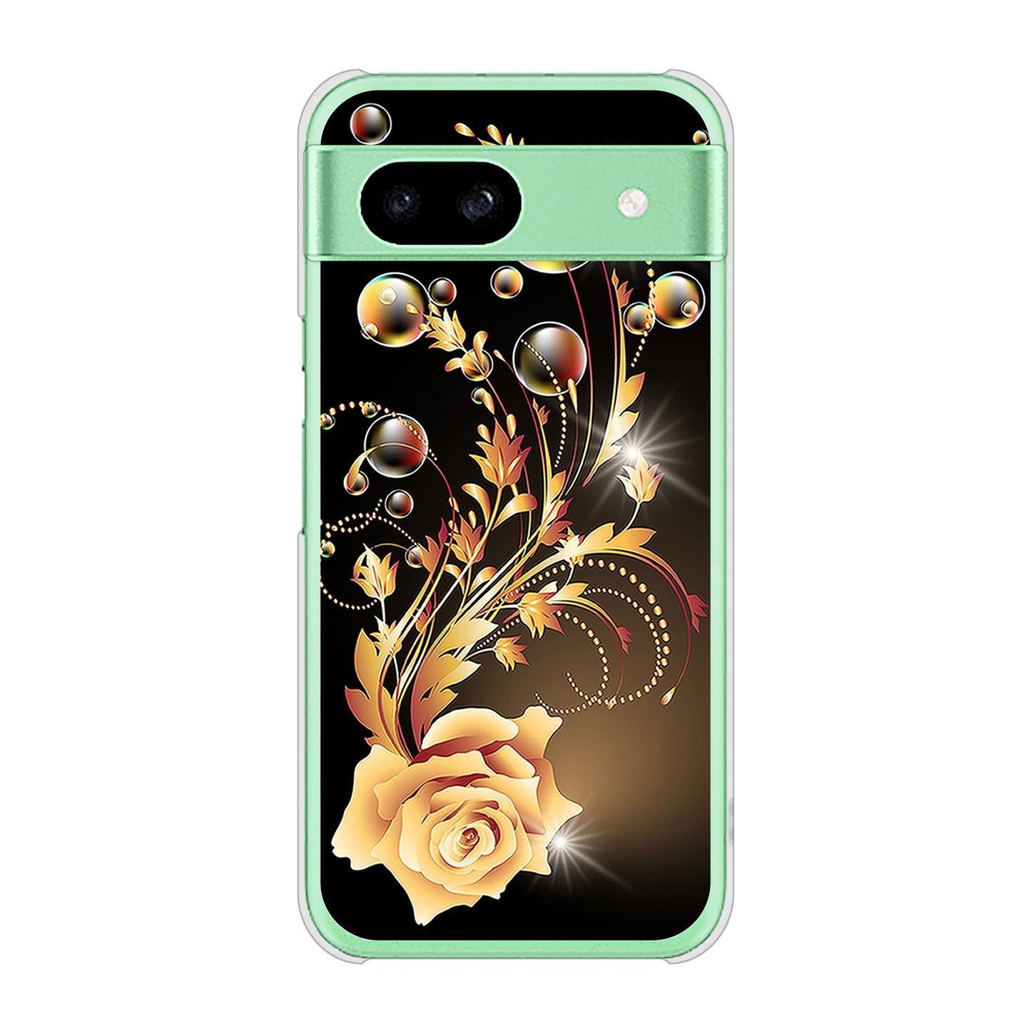 Google Pixel 8a 高画質仕上げ 背面印刷 ハードケースロマンチックなバラ