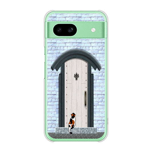 Google Pixel 8a 高画質仕上げ 背面印刷 ハードケース猫とドア