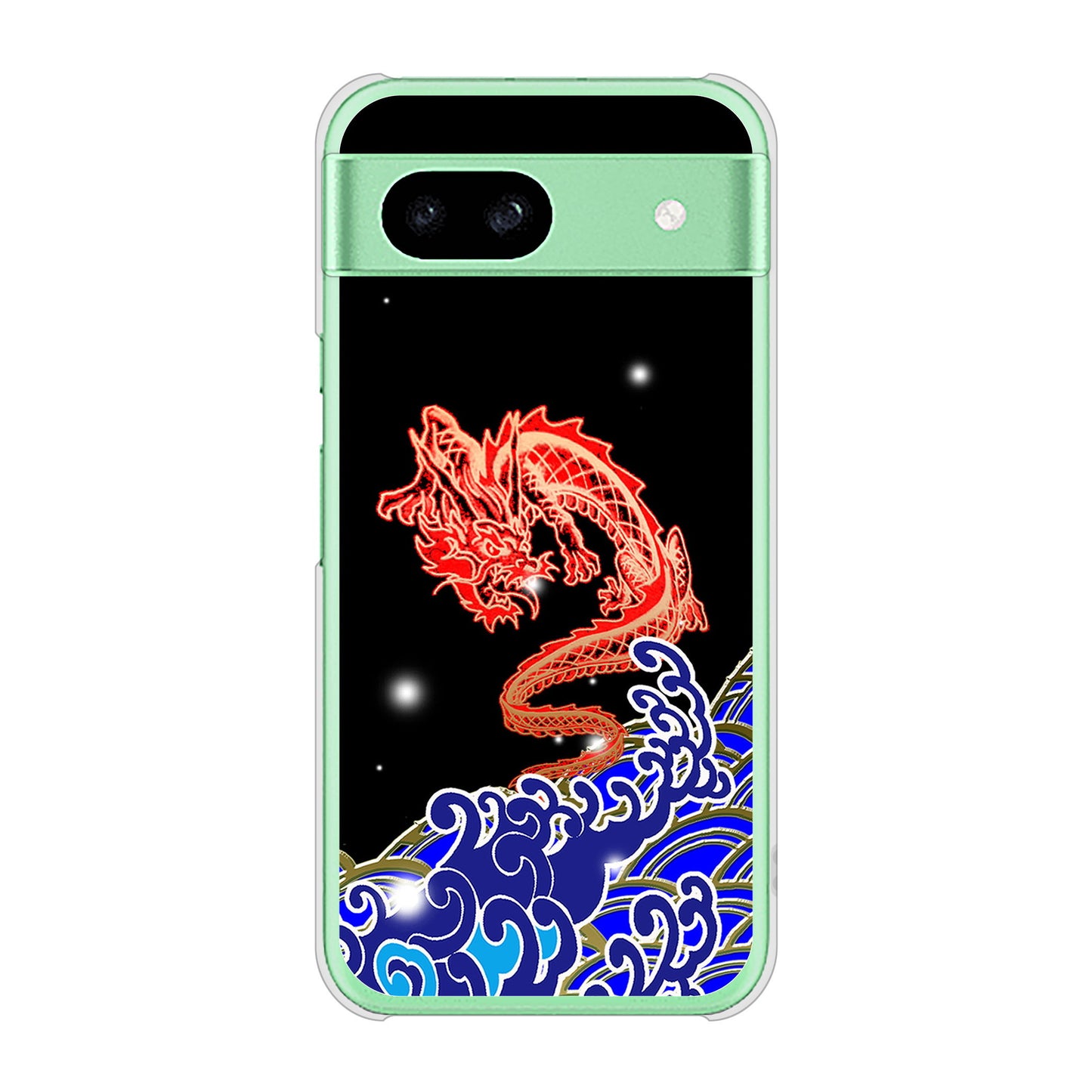 Google Pixel 8a 高画質仕上げ 背面印刷 ハードケース水竜