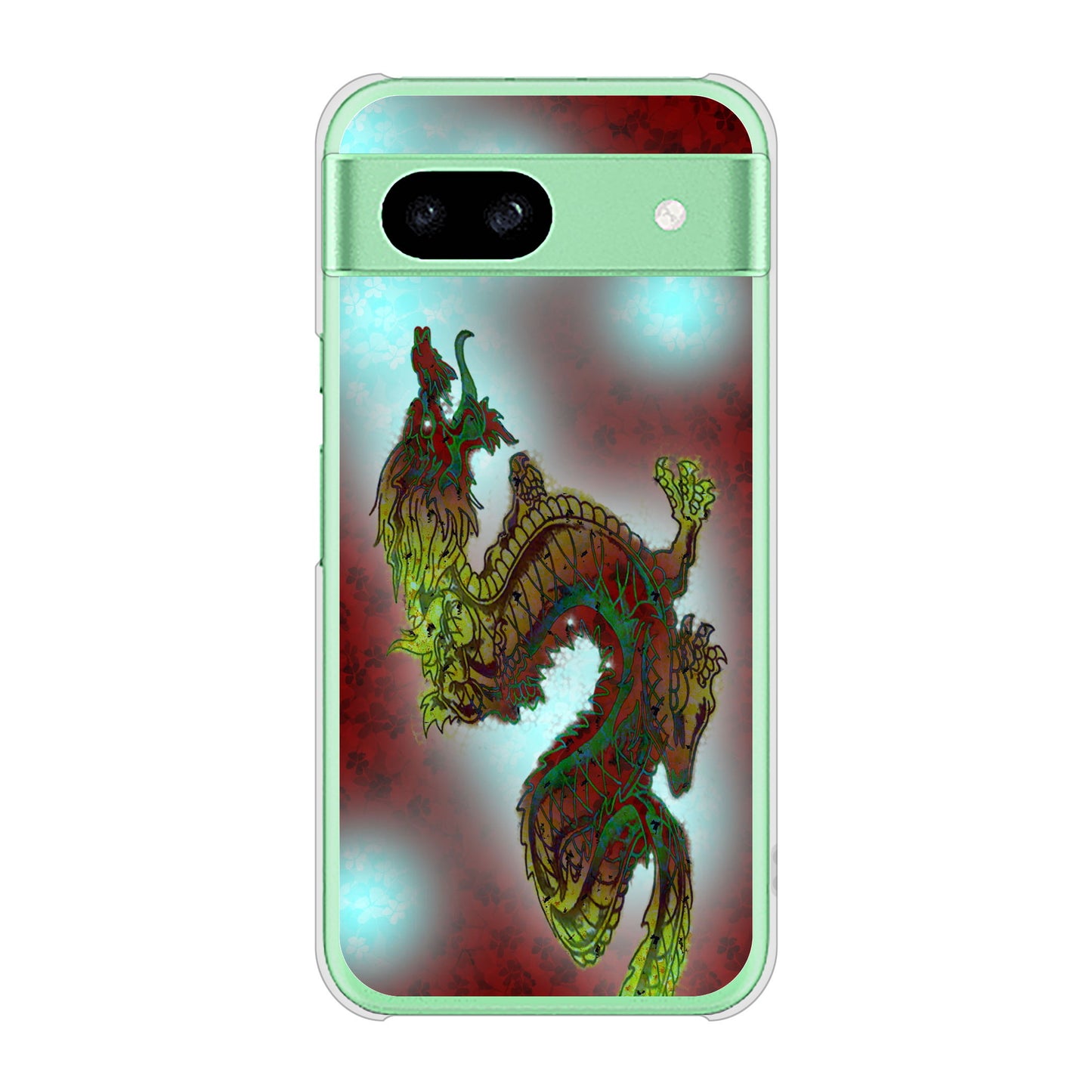 Google Pixel 8a 高画質仕上げ 背面印刷 ハードケース赤竜