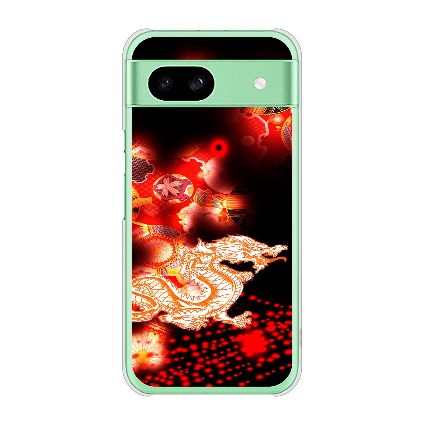 Google Pixel 8a 高画質仕上げ 背面印刷 ハードケース赤竜