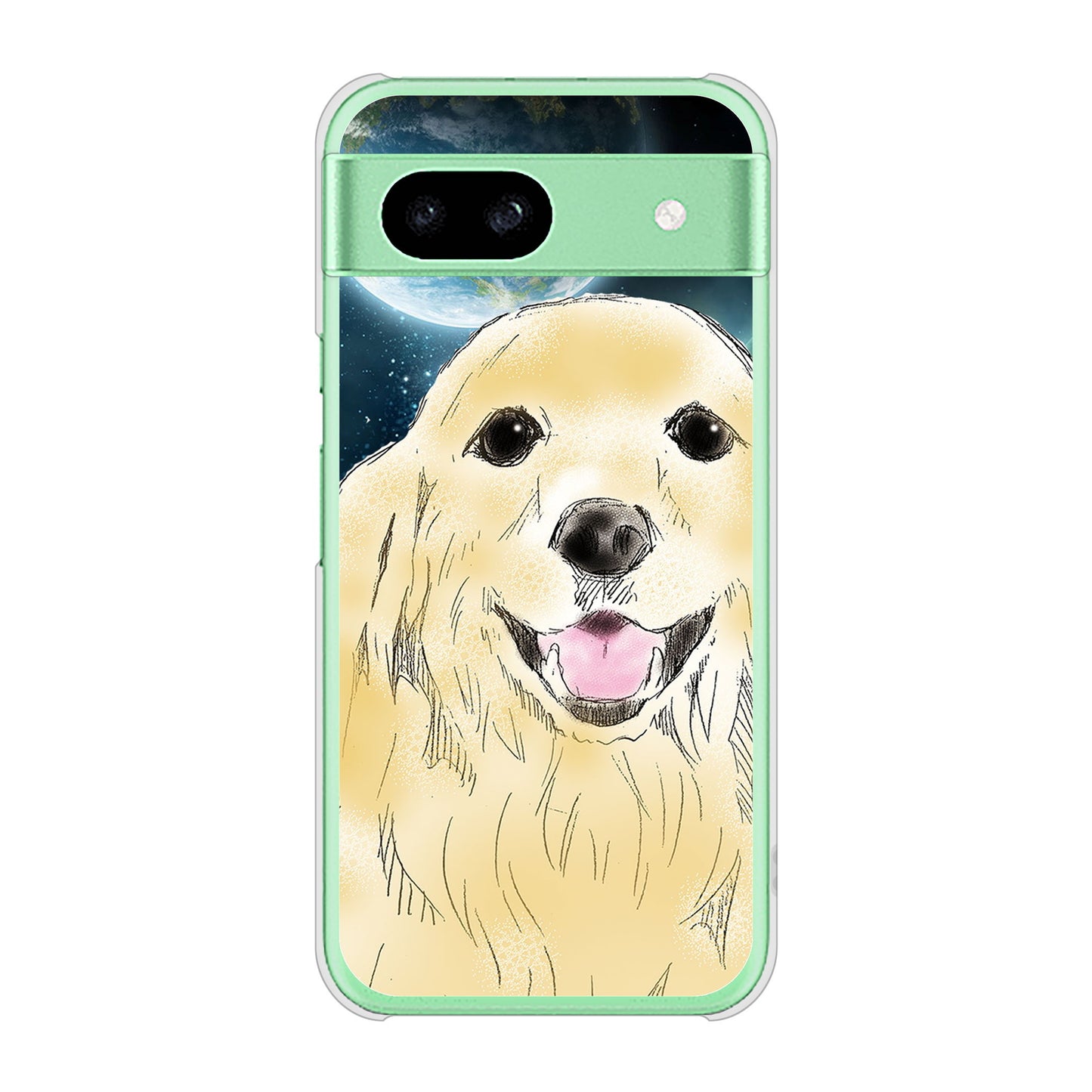 Google Pixel 8a 高画質仕上げ 背面印刷 ハードケースゴールデンレトリバー