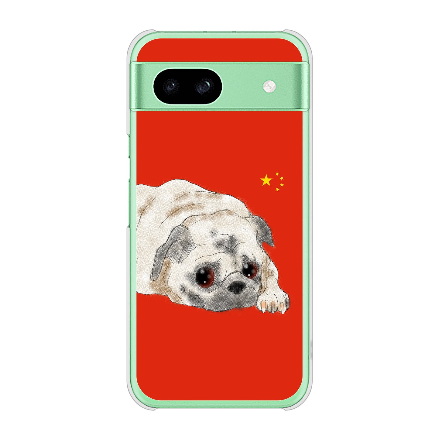 Google Pixel 8a 高画質仕上げ 背面印刷 ハードケースパグ