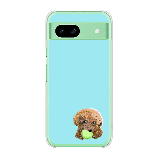 Google Pixel 8a 高画質仕上げ 背面印刷 ハードケーストイプードル＆ボール