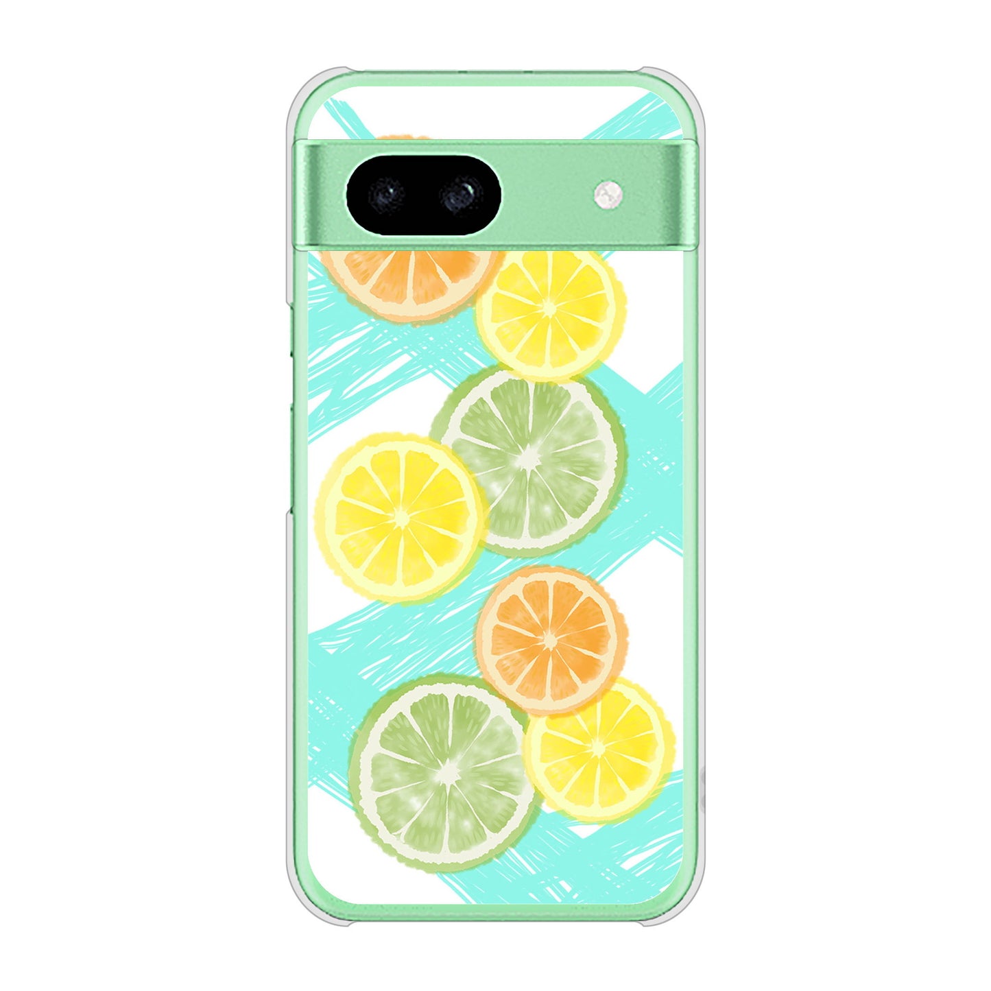 Google Pixel 8a 高画質仕上げ 背面印刷 ハードケース 【YJ183 オレンジライム】