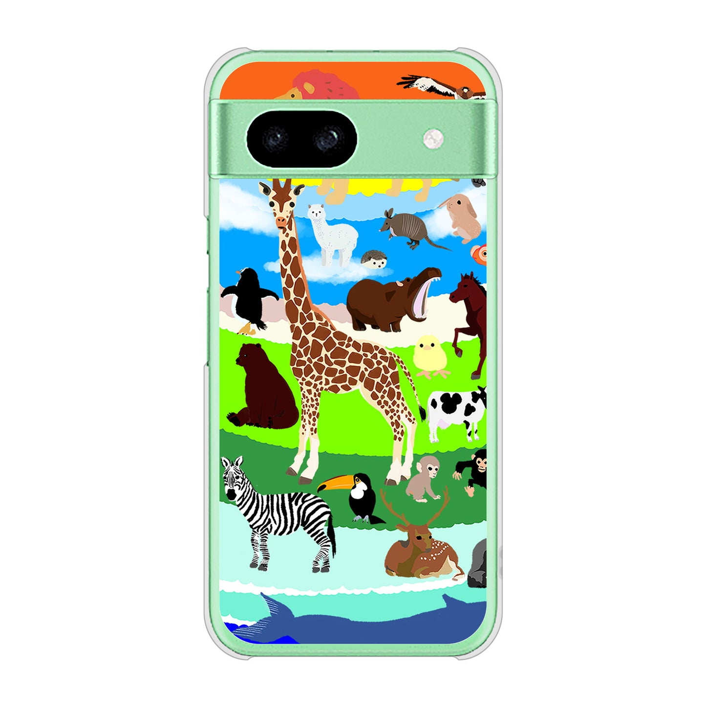 Google Pixel 8a 高画質仕上げ 背面印刷 ハードケース 【YJ201 アニマルプラネット】